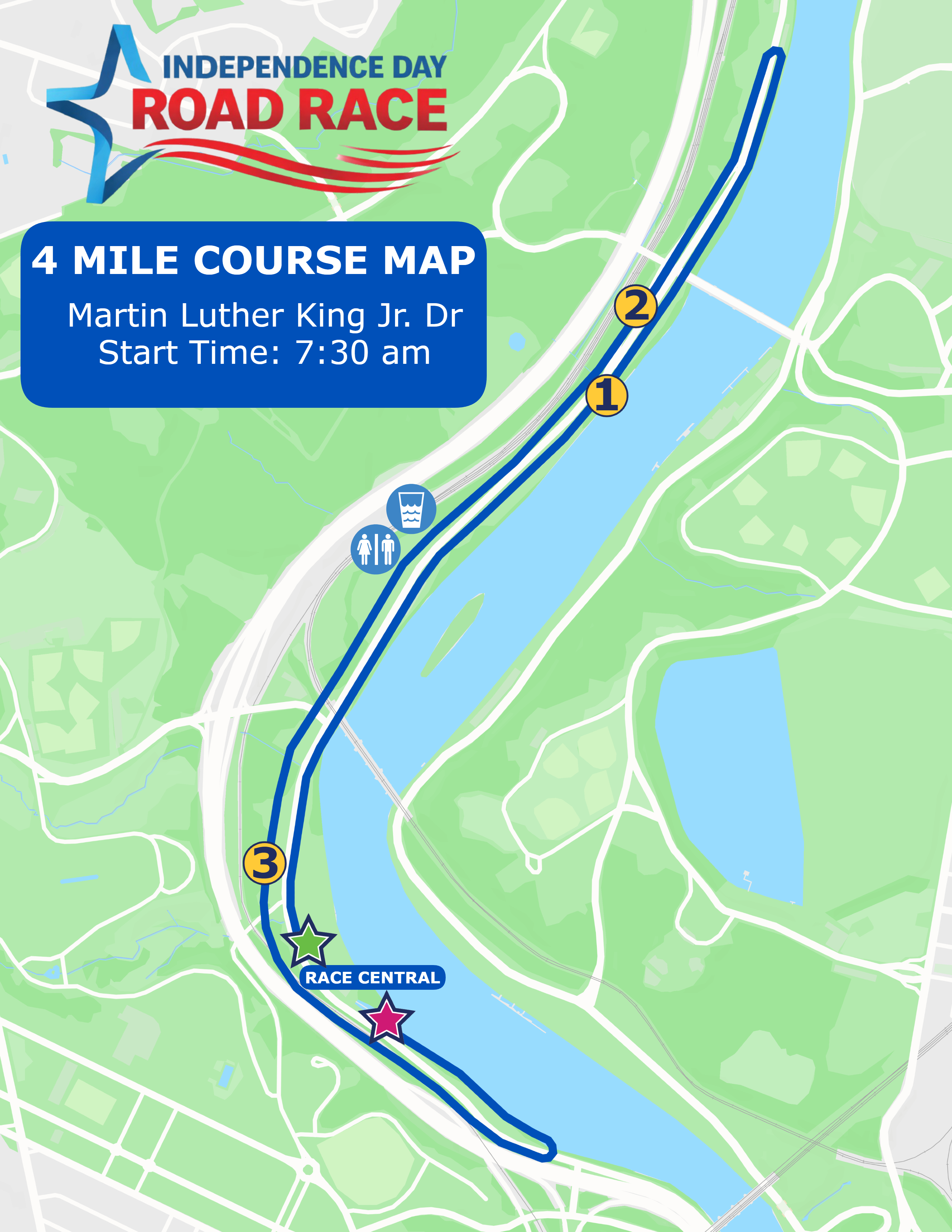 4 Mile Course Map