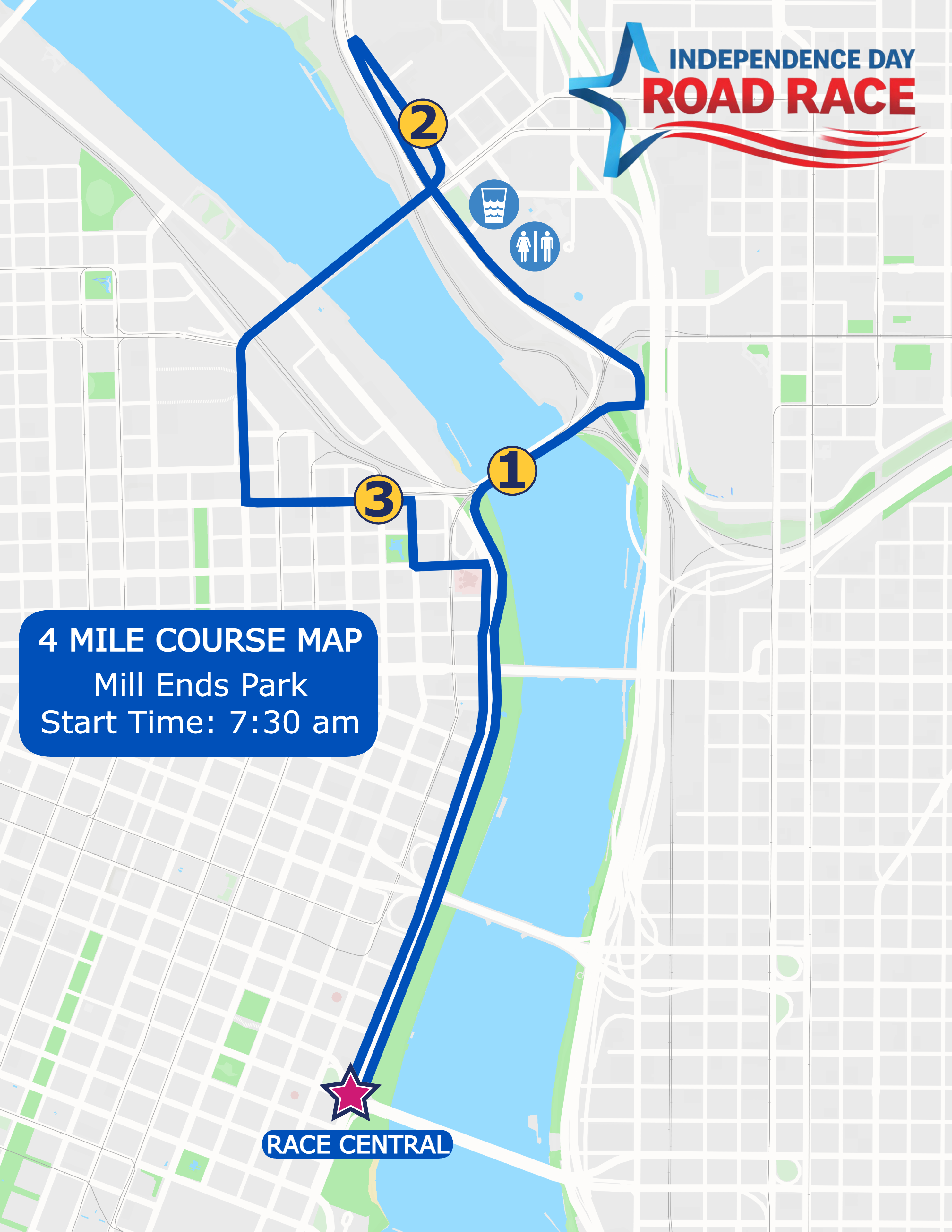 4 Mile Course Map