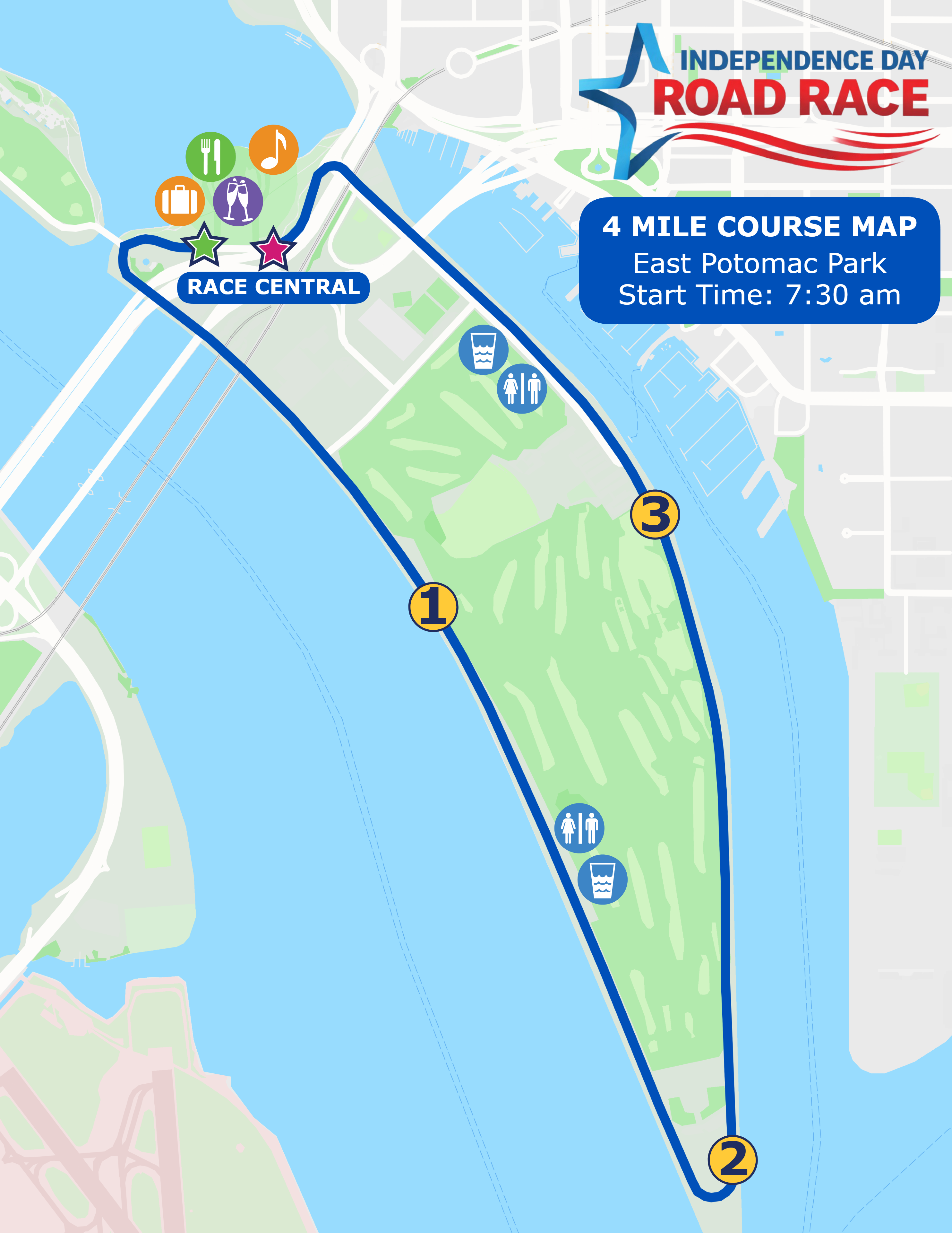 4 Mile Course Map